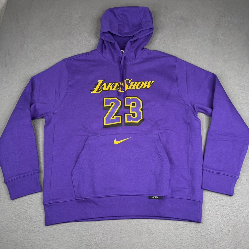Los Angeles Lakers Hoodie Mens Large Purple NBA Basketball Nike James 23